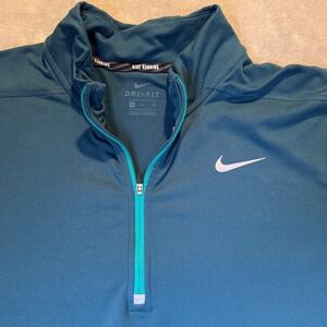 Nike Dri-FIT Running Pullover 1/4-Zip Long Sleeve Athletic Top Green Men's XL